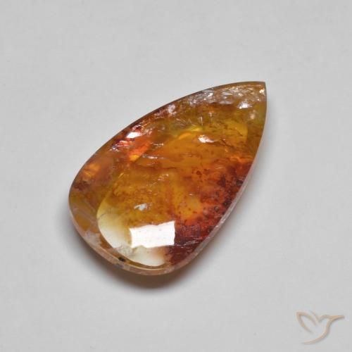 Quartzo Com Marcassita Multicolorido Natural 19.90ct, Formato de pêra, Transparente