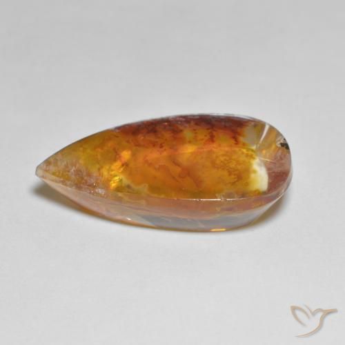 Quartzo Com Marcassita Multicolorido Natural 19.90ct, Formato de pêra, Transparente