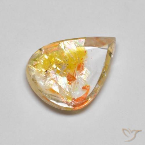 Quartzo Com Marcassita Multicolorido Natural 4.45ct, Formato de pêra, Transparente