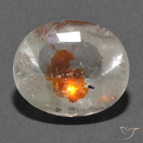 Quartzo Com Marcassita Multicolorido Natural 19.66ct, oval, Transparente