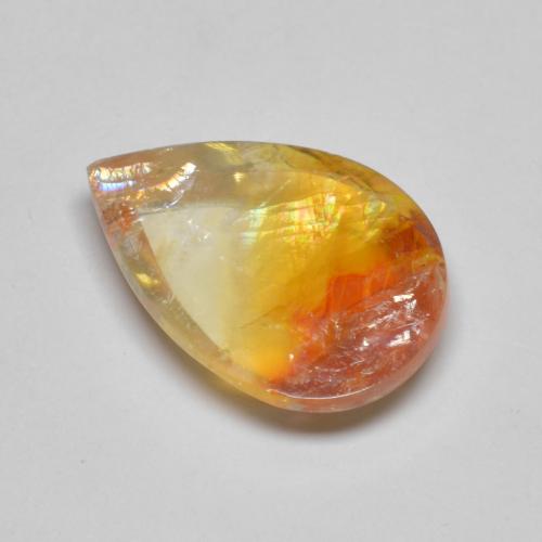 Quartzo Com Marcassita Multicolorido Natural 6.54ct, Formato de pêra, Transparente