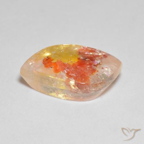 Quartzo com marcasita multicolorido natural 5,96ct, forma extravagante, transparente