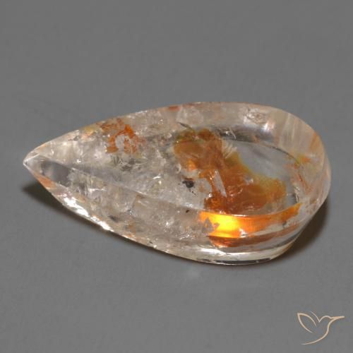 Quartzo Com Marcassita Multicolorido Natural 14.58ct, Formato de pêra, Transparente