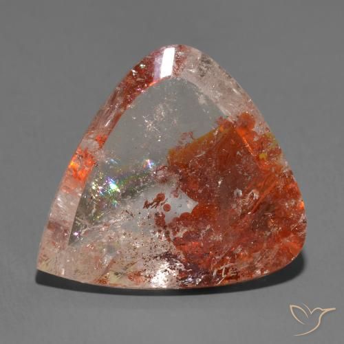 18.57ct Natural Multicolorido Quartzo Com Marcassita, Formato de pêra, Transparente