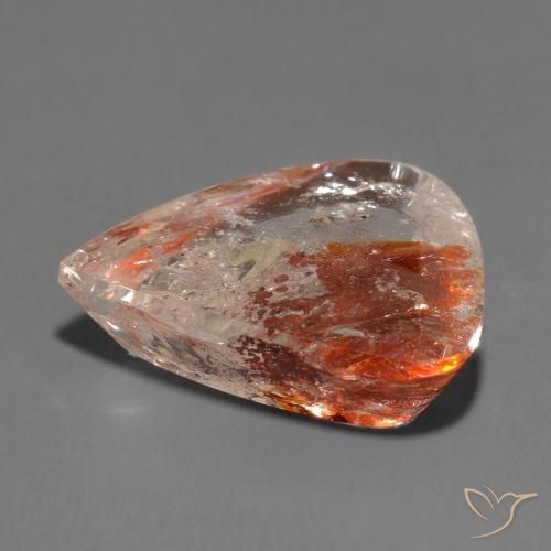 Quartzo Com Marcassita Multicolorido Natural 18.57ct, Formato de pêra, Transparente