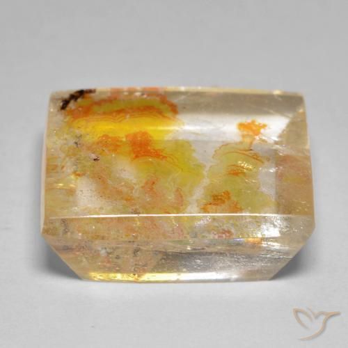 Quartzo Com Marcassita Amarelo dourado Natural 21.57ct, Quadrado, Transparente