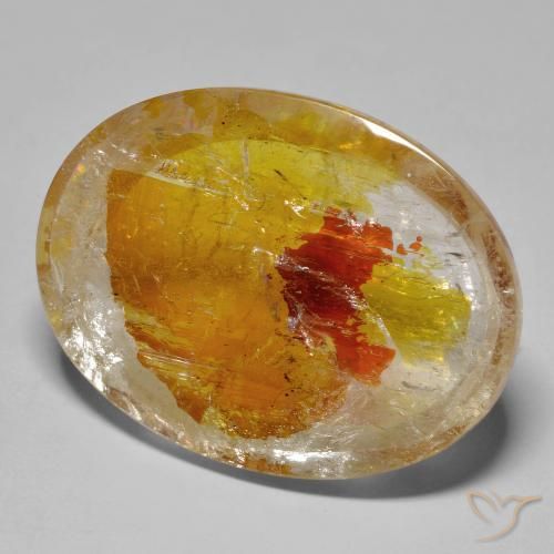 37.40ct Natural Multicolorido Quartzo Com Marcassita, oval, Transparente
