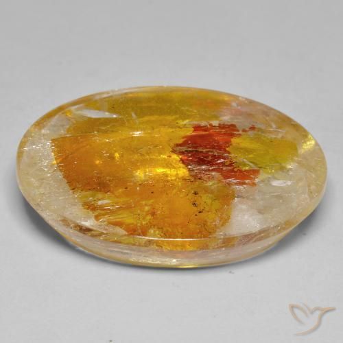 Quartzo Com Marcassita Multicolorido Natural 37.40ct, oval, Transparente