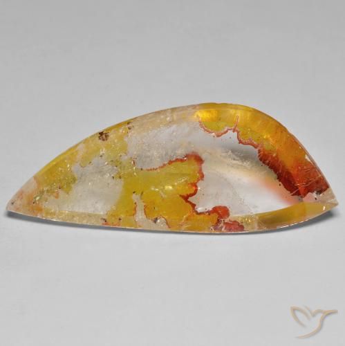 Quartzo Com Marcassita Laranja-Ouro Natural 31.30ct, Chique, Transparente