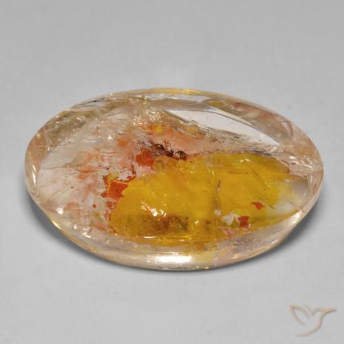 Quartzo Com Marcassita Multicolorido Natural 44.84ct, oval, Transparente