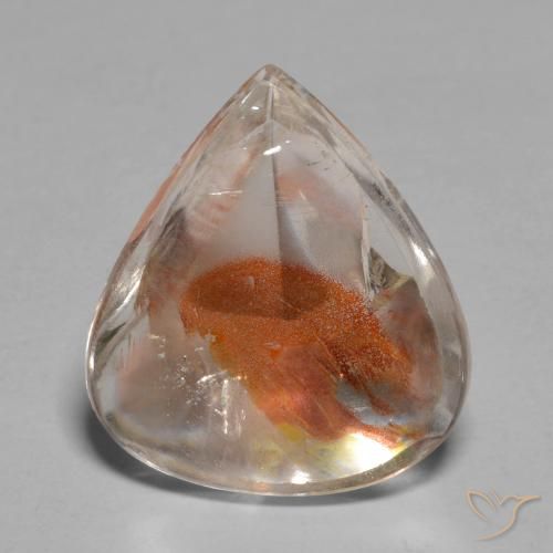 Quartzo Com Marcassita Multicolorido Natural 6.17ct, Formato de pêra, Transparente