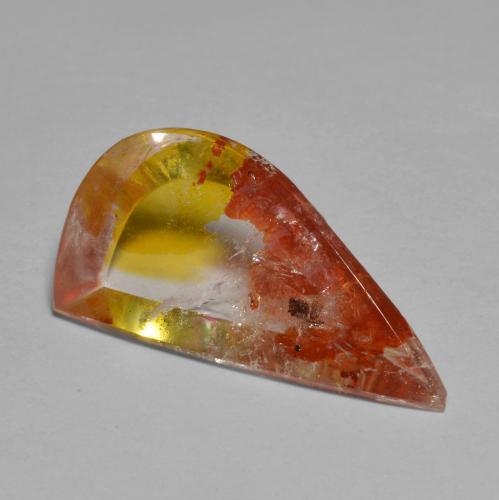 Quartzo com marcasita multicolorido natural 5,66ct, forma extravagante, transparente