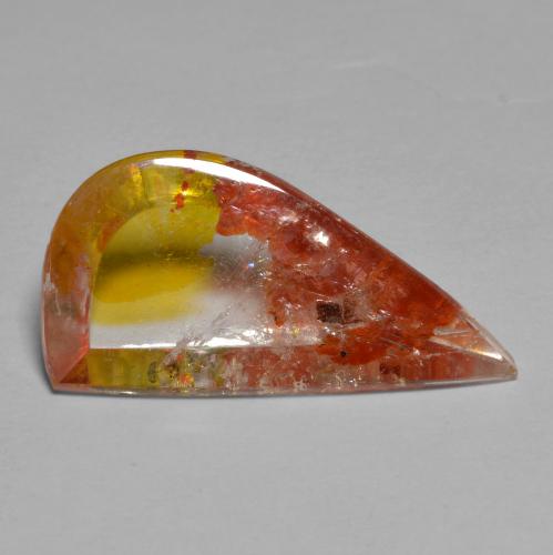 Quartzo com marcasita multicolorido natural 5,66ct, forma extravagante, transparente