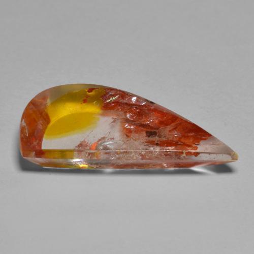 Quartzo com marcasita multicolorido natural 5,66ct, forma extravagante, transparente