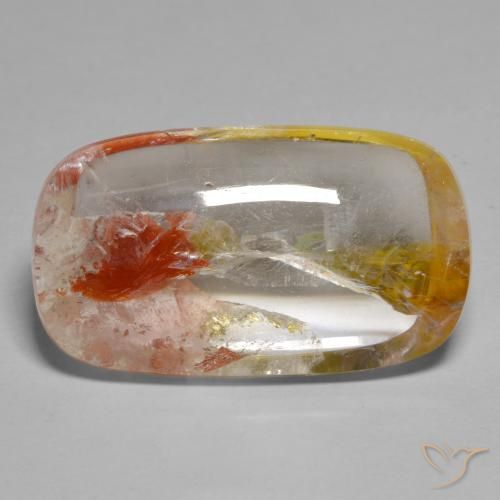 21.03ct Natural Multicolorido Quartzo Com Marcassita, Almofada, Transparente