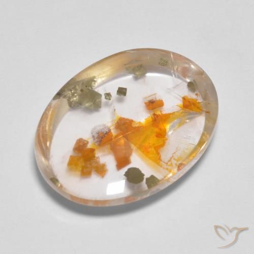 9.89ct Natural Multicolorido Quartzo Com Marcassita, oval, Transparente