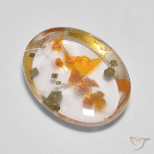 Quartzo Com Marcassita Multicolorido Natural 9.89ct, oval, Transparente