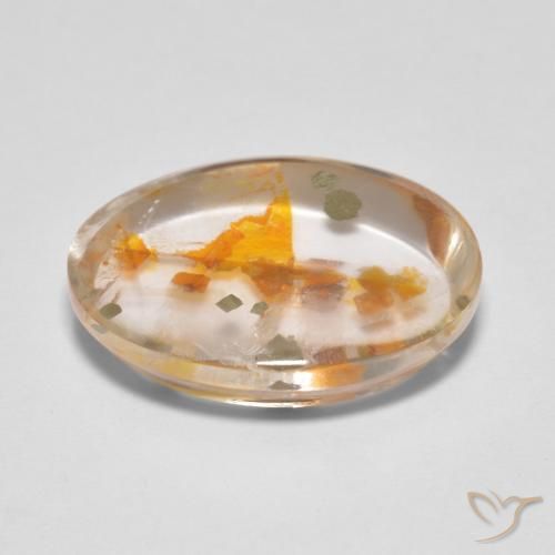 Quartzo Com Marcassita Multicolorido Natural 9.89ct, oval, Transparente