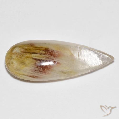 Quartzo Com Marcassita Multicolorido Natural 21.71ct, Formato de pêra, Transparente