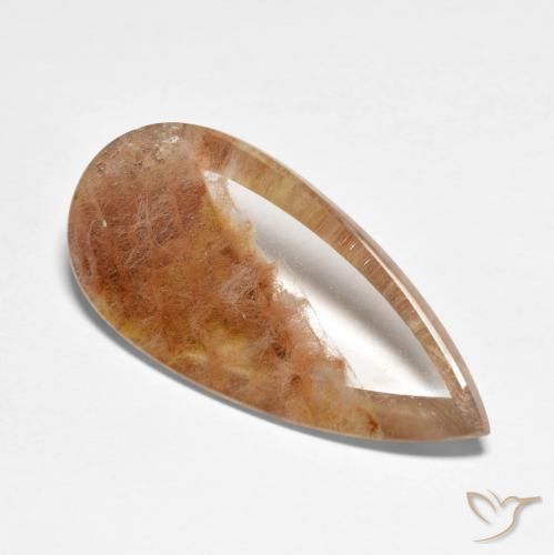Quartzo Com Marcassita Multicolorido Natural 10.47ct, Formato de pêra, Transparente
