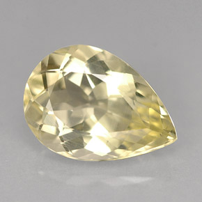 Quartzo amarelo natural 3,36ct, formato de pêra, VVS