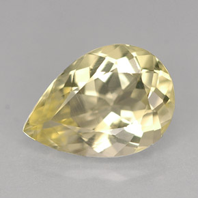 Quartzo amarelo natural 3,36ct, formato de pêra, VVS