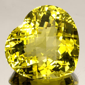 Quartzo amarelo natural 77,27ct, formato de coração, IF