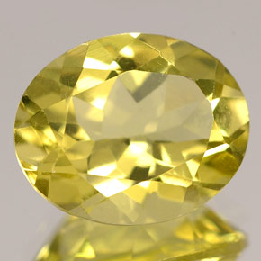 Quartzo amarelo natural 4,07ct, corte oval, VVS