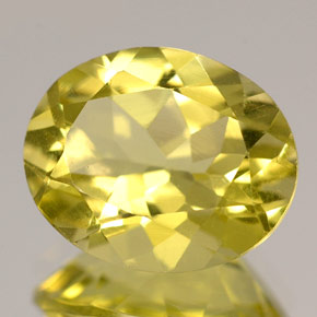 Quartzo amarelo natural 4,07ct, corte oval, VVS