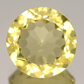 Quartzo amarelo natural 5,16ct, corte redondo, VVS