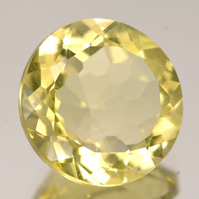 Quartzo amarelo natural 5,16ct, corte redondo, VVS