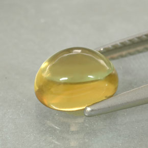 Quartzo amarelo natural 1,61ct, corte oval, transparente