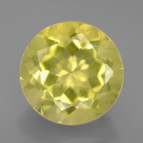 Quartzo amarelo natural 5,83ct, corte redondo, VVS