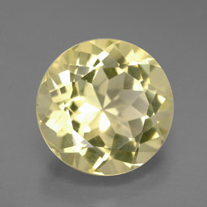 Quartzo amarelo natural 5,62ct, corte redondo, VVS