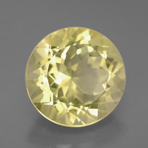 Quartzo amarelo natural 5,94ct, corte redondo, VVS