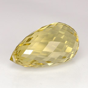 Quartzo amarelo natural 22,59ct, briolete, VS