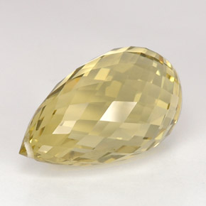 Quartzo amarelo natural 15,28ct, briolete, VVS-VS