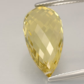 Quartzo amarelo natural 11,48ct, briolete, VVS