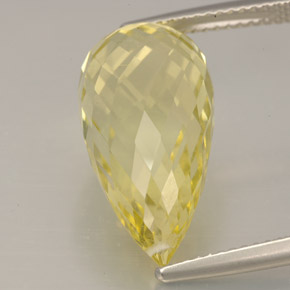 Quartzo amarelo natural 12,08ct, briolete, VVS-VS