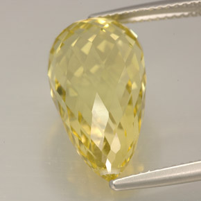 Quartzo amarelo natural 12,38ct, briolete, IF