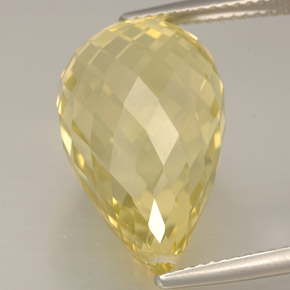 Quartzo amarelo natural 16,27ct, briolete, VVS