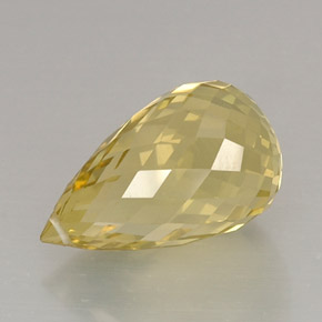 Quartzo amarelo natural 10,63ct, briolete, VVS