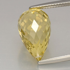 Quartzo amarelo natural 10,63ct, briolete, VVS
