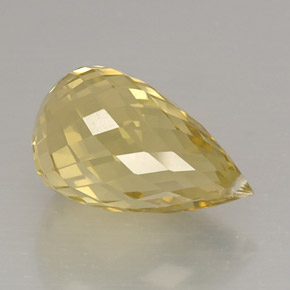 Quartzo amarelo natural 10,63ct, briolete, VVS