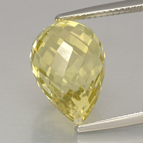 Quartzo amarelo natural 10,31ct, briolete, VVS