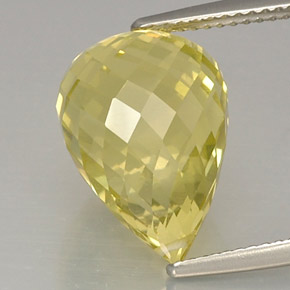 Quartzo amarelo natural 11,00ct, briolete, VVS