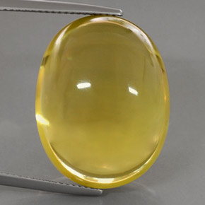 Quartzo amarelo natural 39,75ct, corte oval, transparente