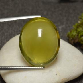 Quartzo verde natural 29,76ct, corte oval, transparente