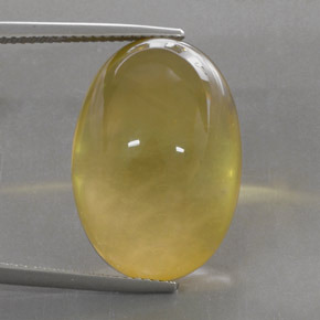 Quartzo amarelo natural 27,87ct, corte oval, transparente
