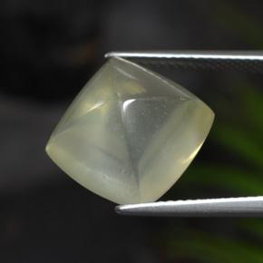 Quartzo verde natural 8,57ct, almofada cortada, transparente